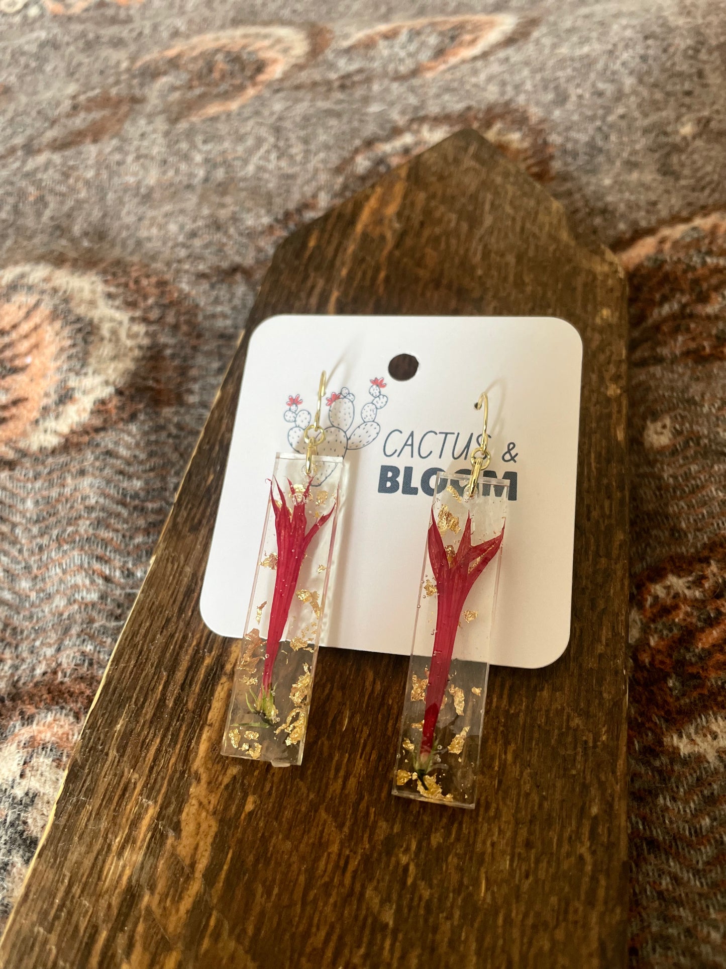 Maleficent Pressed Flower Resin Earrings