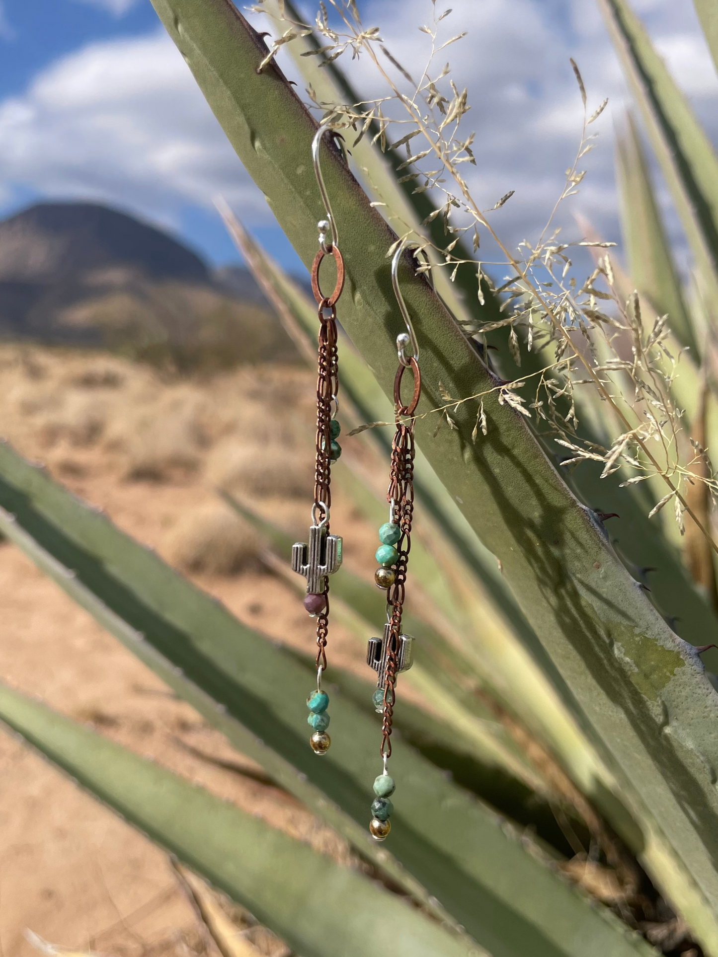 The Sleeping Beauty Cactus Charm Earrings