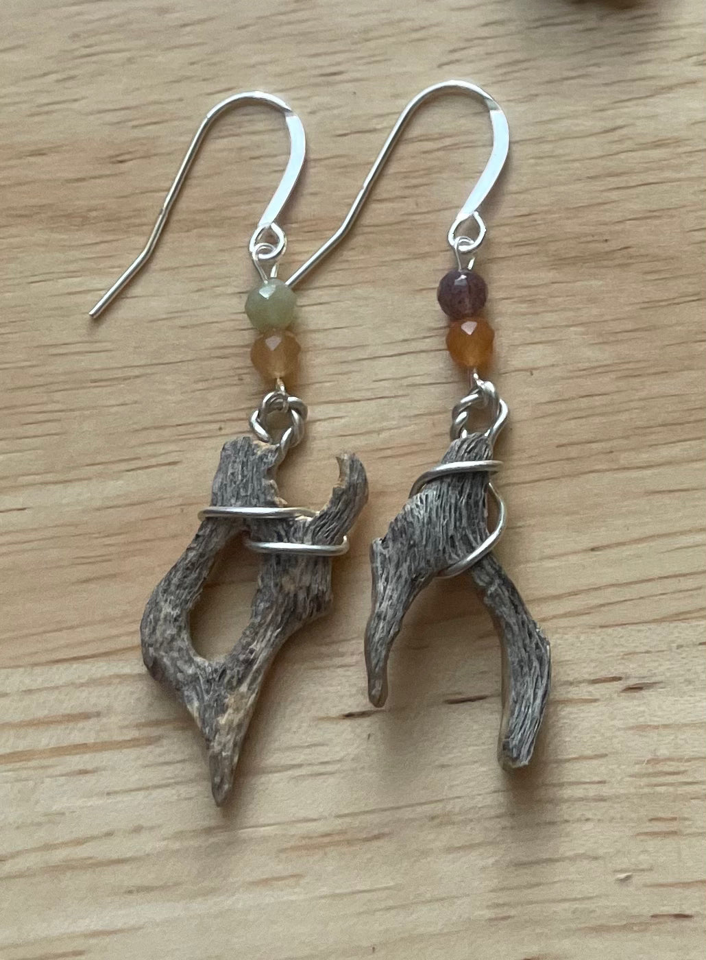 Assymetrical Cholla Cactus Wood Earrings