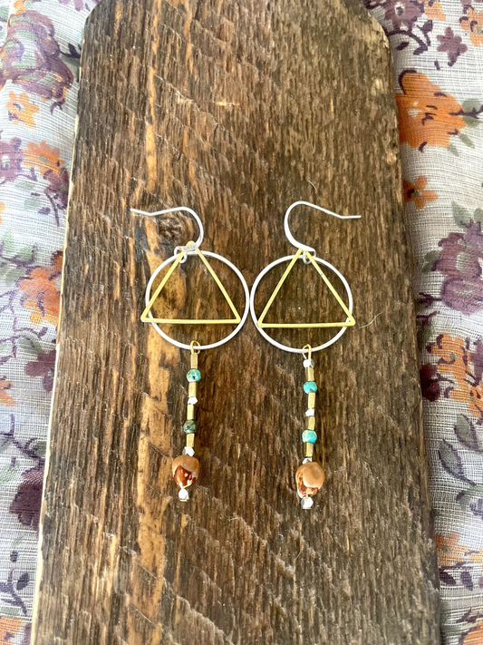 Geometric Juniper & Turquoise Drops - Made To Order