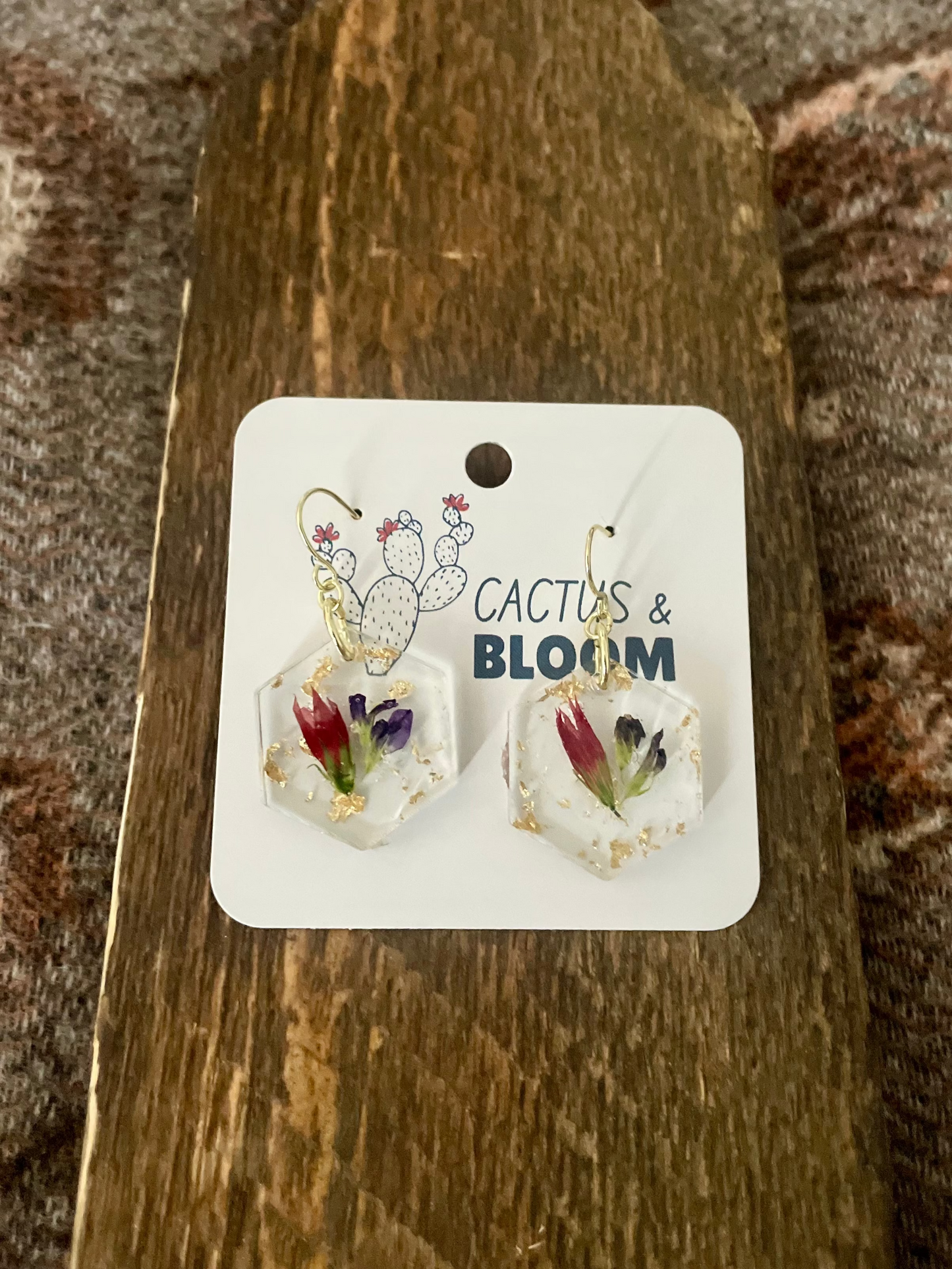 Heroine Pressed Flower Resin Earrings