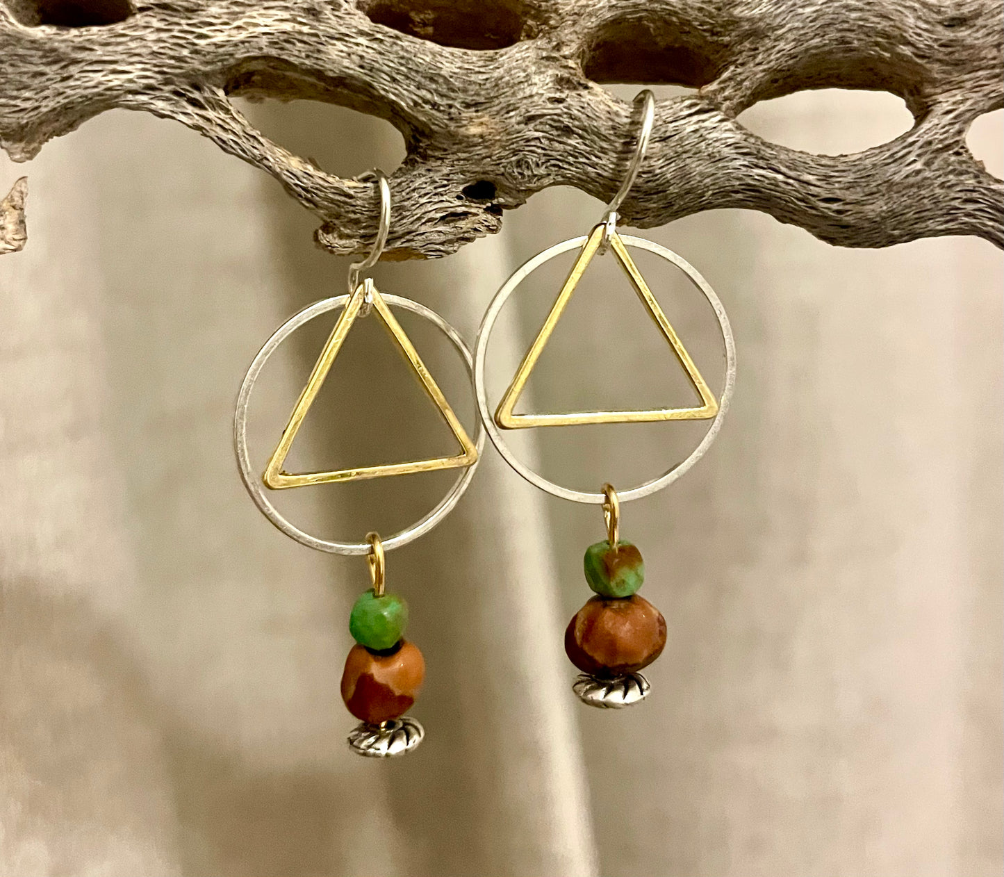 Wander Turquoise and Juniper Seed Dangle Earrings - Made to Order