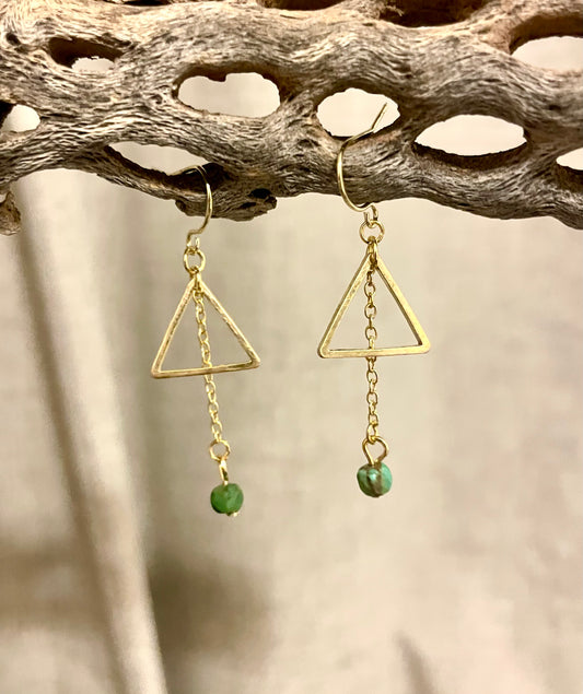 Glimmer Gold & Turquoise Dangle Earrings - Made to Order